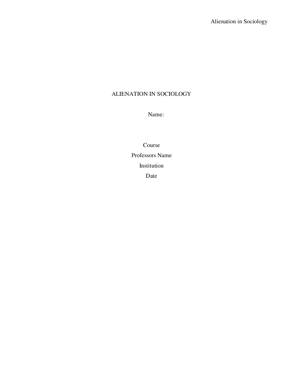 Preview image for ALIENATION IN SOCIOLOGY